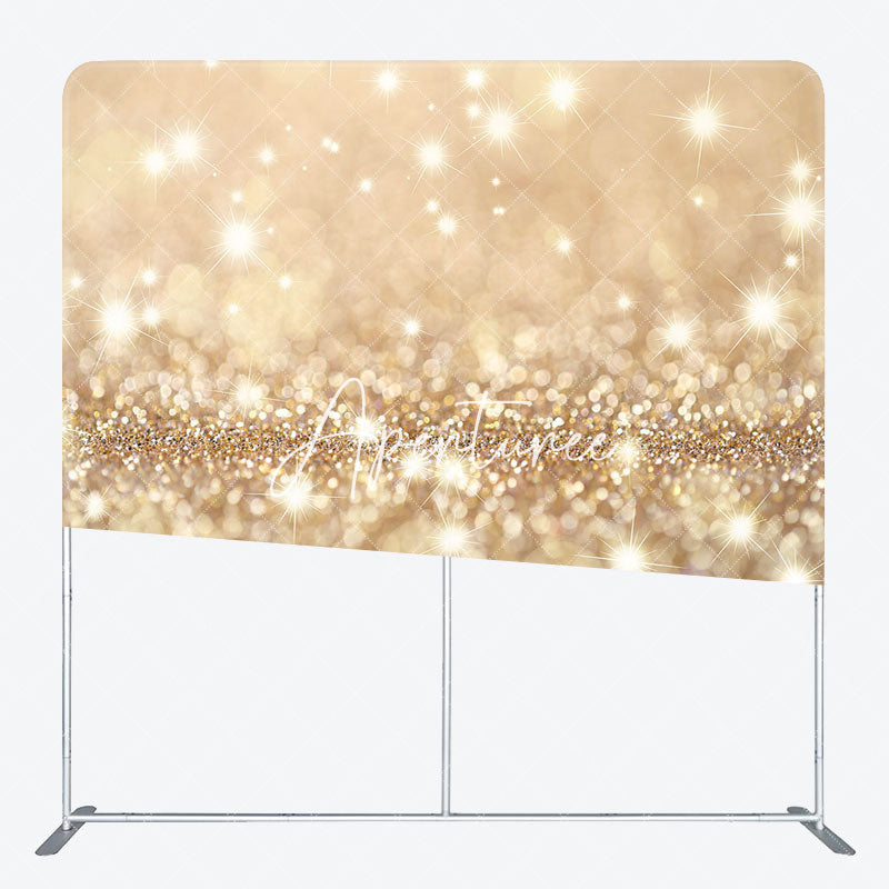 Aperturee - Aperturee Light Gold Glitter Bokeh Aquare Tension Backdrop