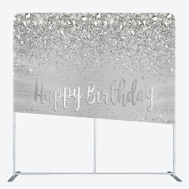 Aperturee - Aperturee Light Grey Simple Fabric Backdrop Cover for Birthday