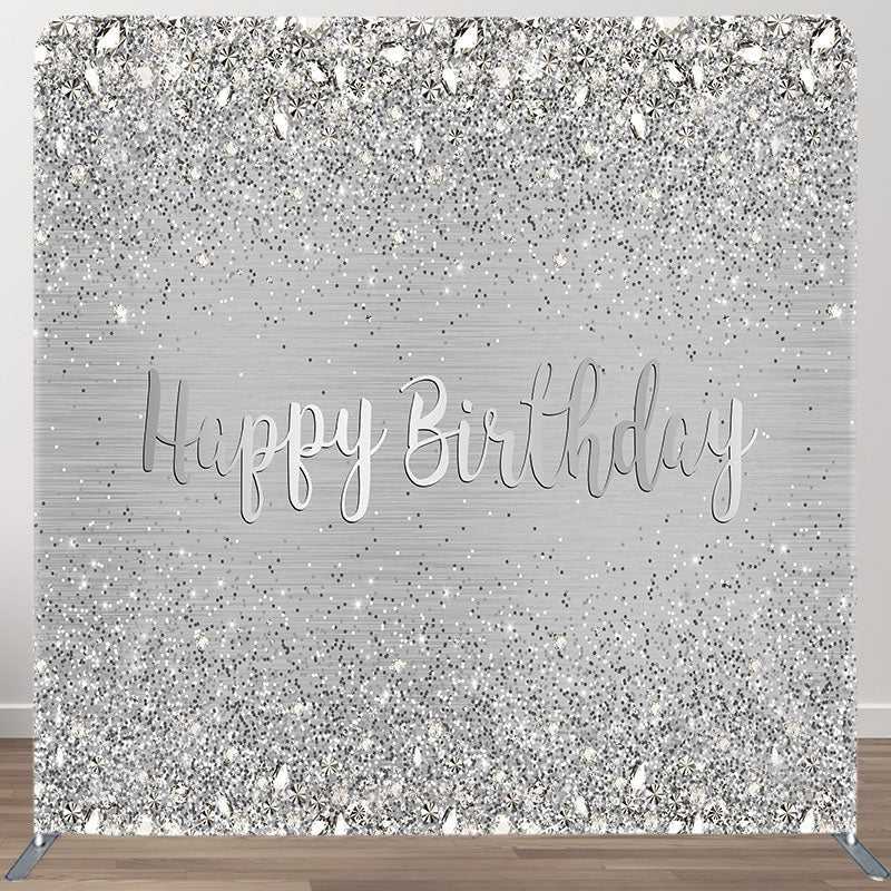 Aperturee - Aperturee Light Grey Simple Fabric Backdrop Cover for Birthday