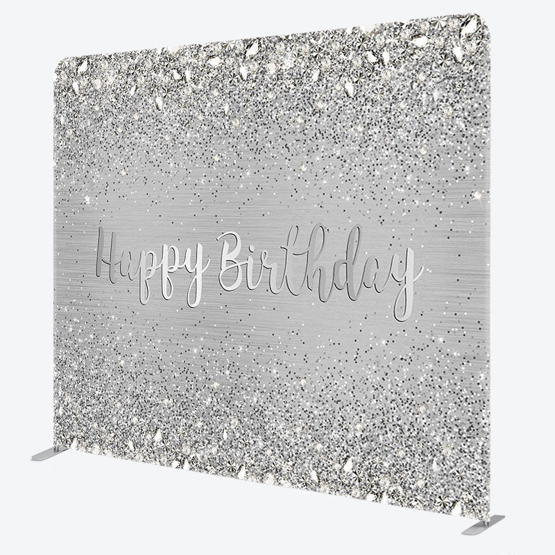 Aperturee - Aperturee Light Grey Simple Fabric Backdrop Cover for Birthday