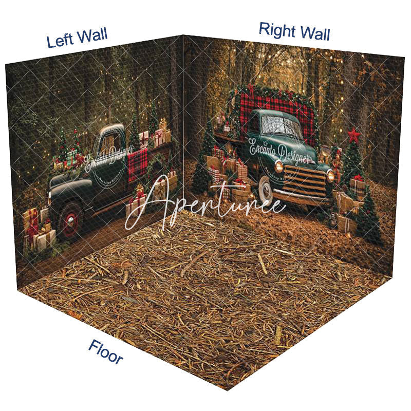 Aperturee - Aperturee Light Hayfield Christmas Car Gifts Room Set Backdrop