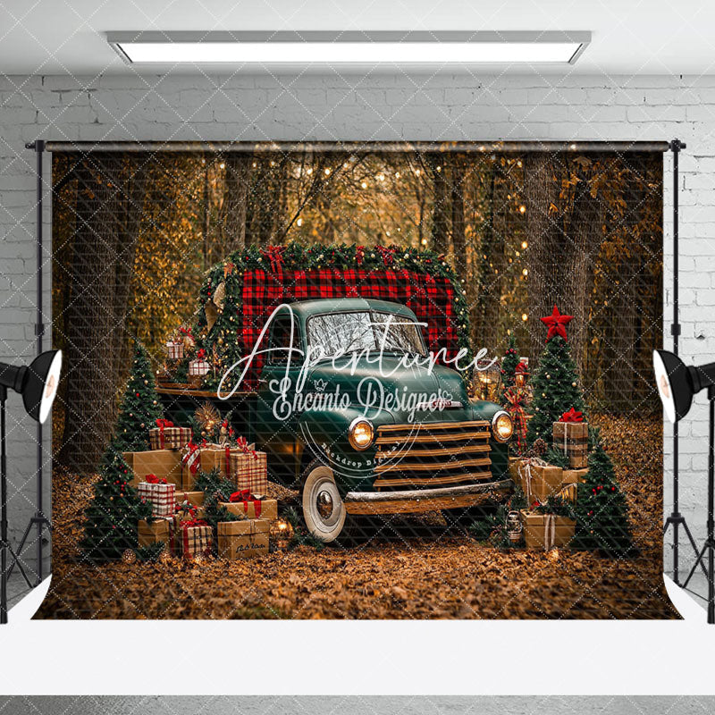 Aperturee - Aperturee Light Hayfield Christmas Car Gifts Room Set Backdrop