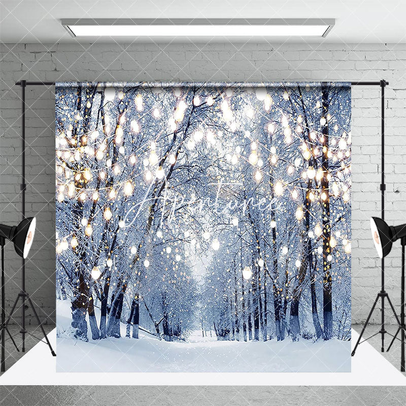 Aperturee - Aperturee Light Heavy Snwoy Field Forest Room Set Backdrop