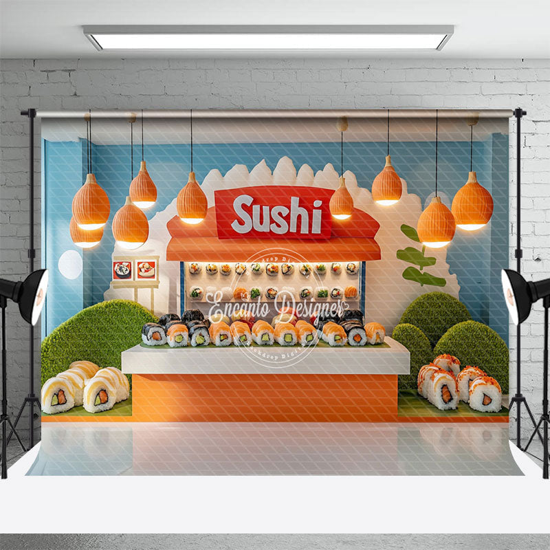 Aperturee - Aperturee Light Japanese Sushi Restaurant Cake Smash Backdrop