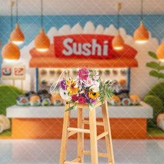 Aperturee - Aperturee Light Japanese Sushi Restaurant Cake Smash Backdrop