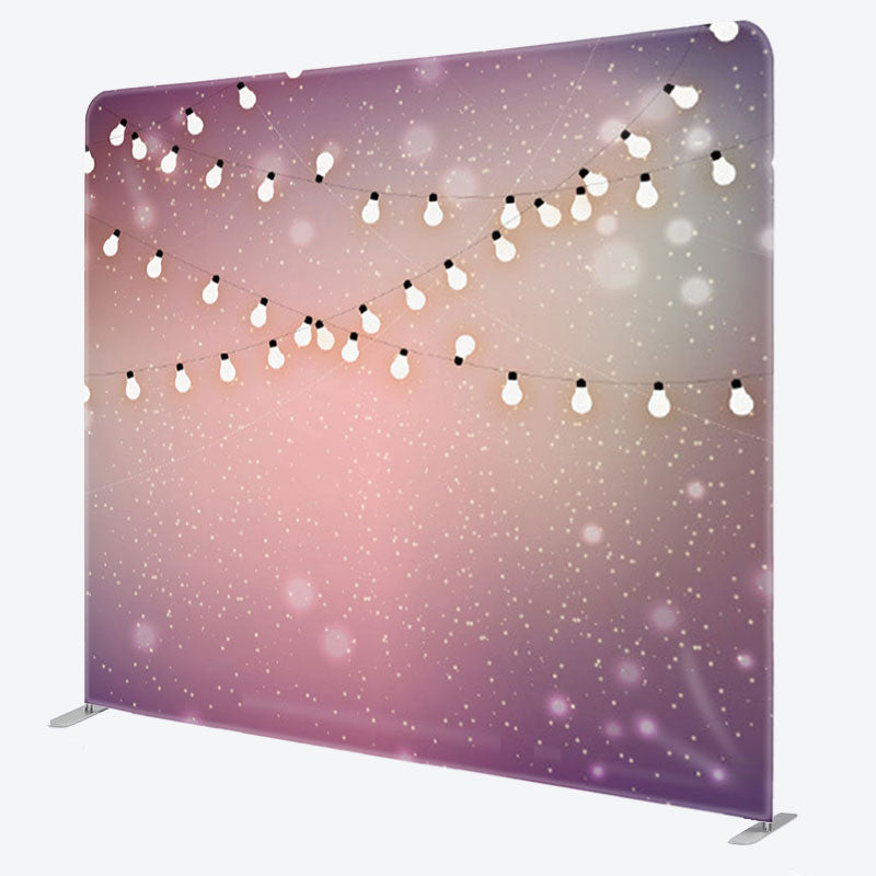 Aperturee - Aperturee Light Pink Gradient Glitter Bokeh Backdrop For Party