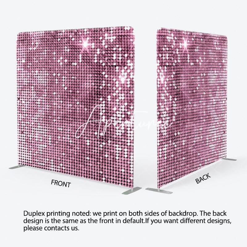 Aperturee - Aperturee Light Pink Sequins Glitter Party Pillow Case Backdrop