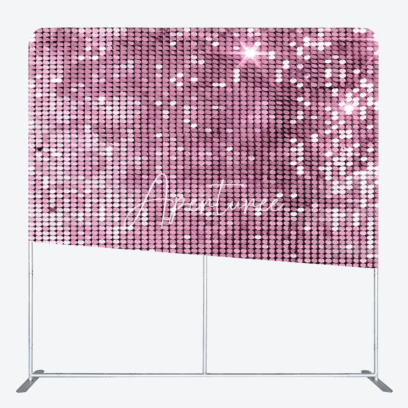 Aperturee - Aperturee Light Pink Sequins Glitter Party Pillow Case Backdrop