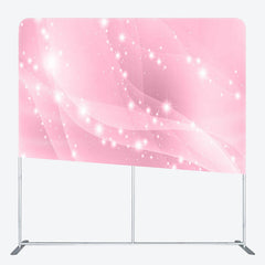 Aperturee - Aperturee Light Pink Silky Glitter Elements Backdrop For Party