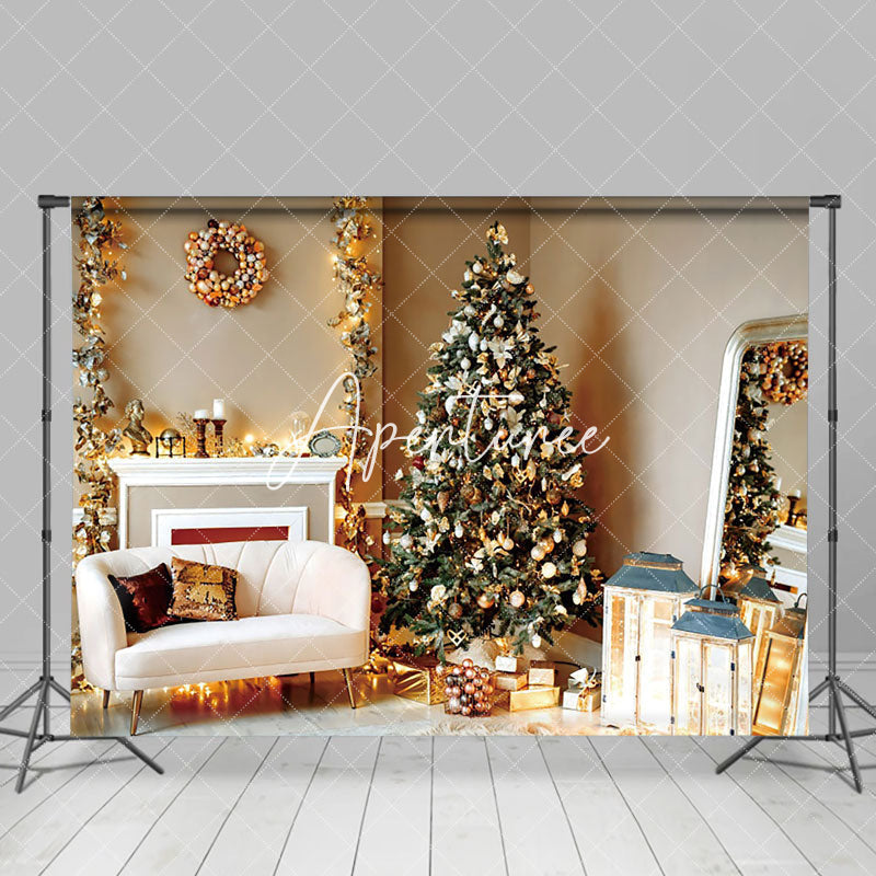 Aperturee - Aperturee Light Sparke Living Room Soft Christmas Backdrop