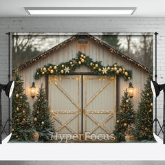 Aperturee - Aperturee Light Sparke Wooden Door Christmas Photo Backdrop