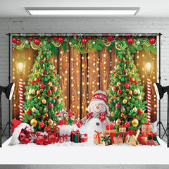 Aperturee - Aperturee Light Sparkle Tree Wood Festive Christmas Backdrop