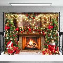 Aperturee - Aperturee Light Strip Retro Fireplace Christmas Vibe Backdrop