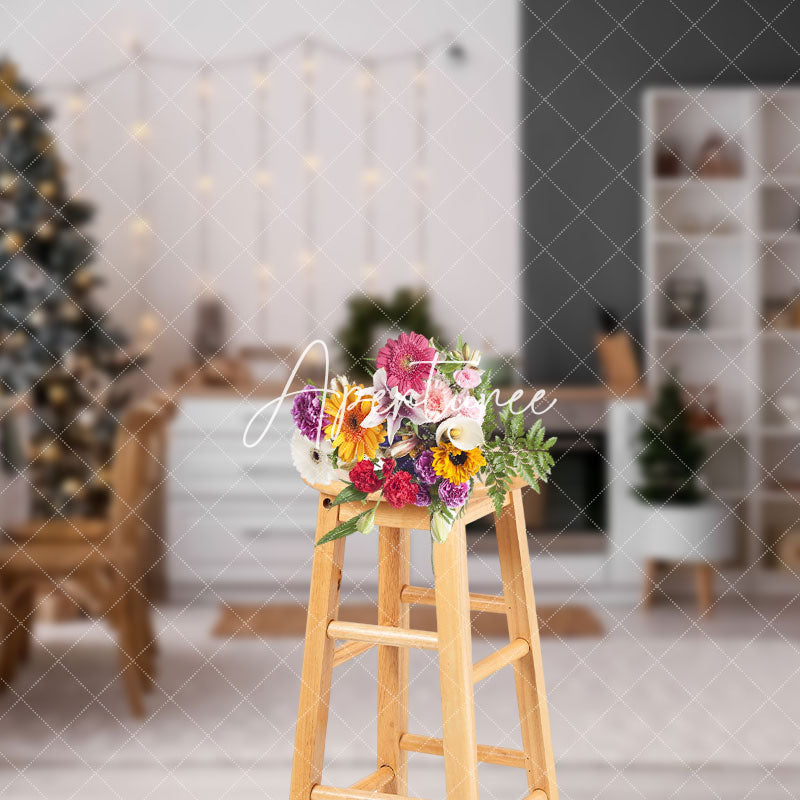 Aperturee - Aperturee Light Tree Cupboard Chair Christmas Kitchen Backdrop