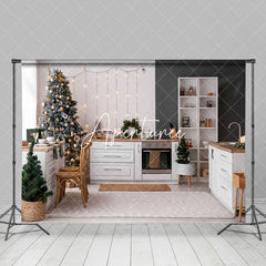 Aperturee - Aperturee Light Tree Cupboard Chair Christmas Kitchen Backdrop