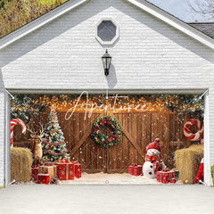 Aperturee - Aperturee Lighted Barn Door Christmas Vibe Garage Door Banner