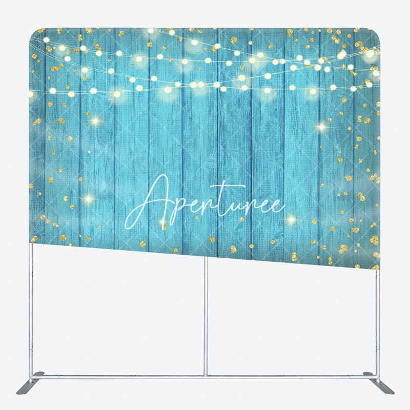 Aperturee - Aperturee Lighted Blue Wooden Dance Party Pillow Case Backdrop