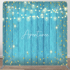 Aperturee - Aperturee Lighted Blue Wooden Dance Party Pillow Case Backdrop