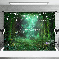 Aperturee - Aperturee Lighted Fairy Forest Wood Floor Combo Set Backdrop