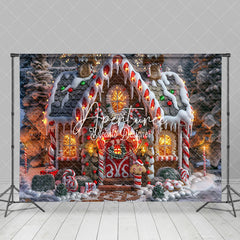 Aperturee - Aperturee Lighted Gingerbread House Candy Cane Xmas Backdrop