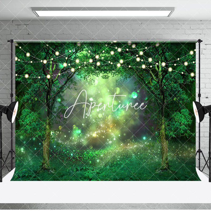 Aperturee - Aperturee Lighted Green Magical Forest Combo Set Backdrop