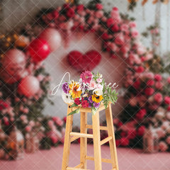 Aperturee - Aperturee Lighted Plant Floral Romantic Valentines Day Backdrop