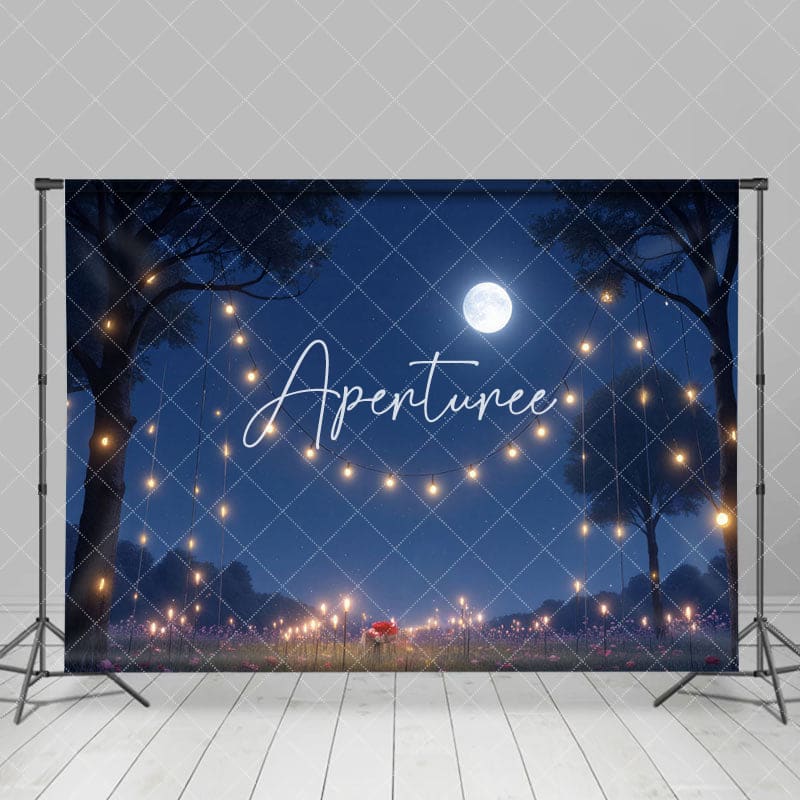 Aperturee - Aperturee Lighted Romantic Night Moonlight Wedding Backdrop