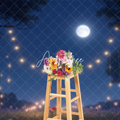 Aperturee - Aperturee Lighted Romantic Night Moonlight Wedding Backdrop