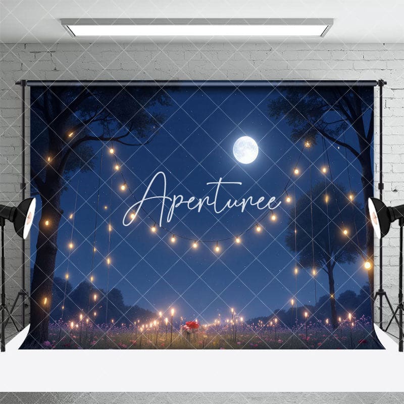 Aperturee - Aperturee Lighted Romantic Night Moonlight Wedding Backdrop