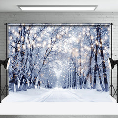 Aperturee - Aperturee Lights Flashing Winter Snowy Nature Forest Backdrop