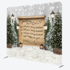 Aperturee - Aperturee Lights Tree Snow Bokeh Double-Sided Square Backdrop