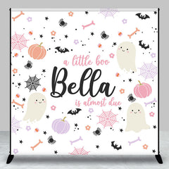 Aperturee - Aperturee Little Boo Halloween Custom Name Baby Shower Backdrop