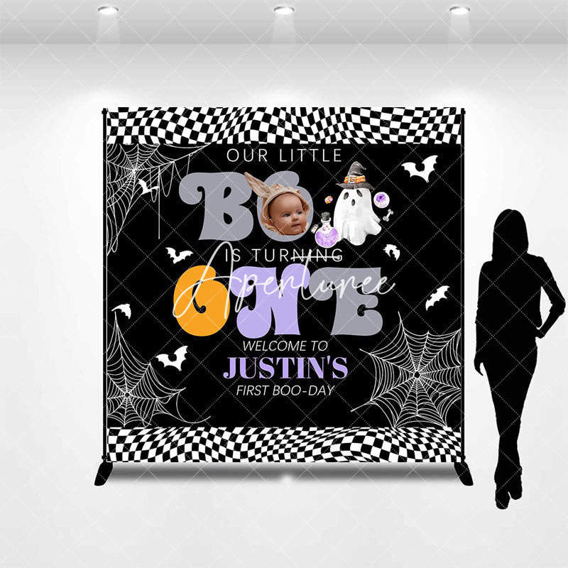 Aperturee - Aperturee Little Boo Halloween Custom Photo Birthday Backdrop