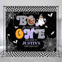 Aperturee - Aperturee Little Boo Halloween Custom Photo Birthday Backdrop