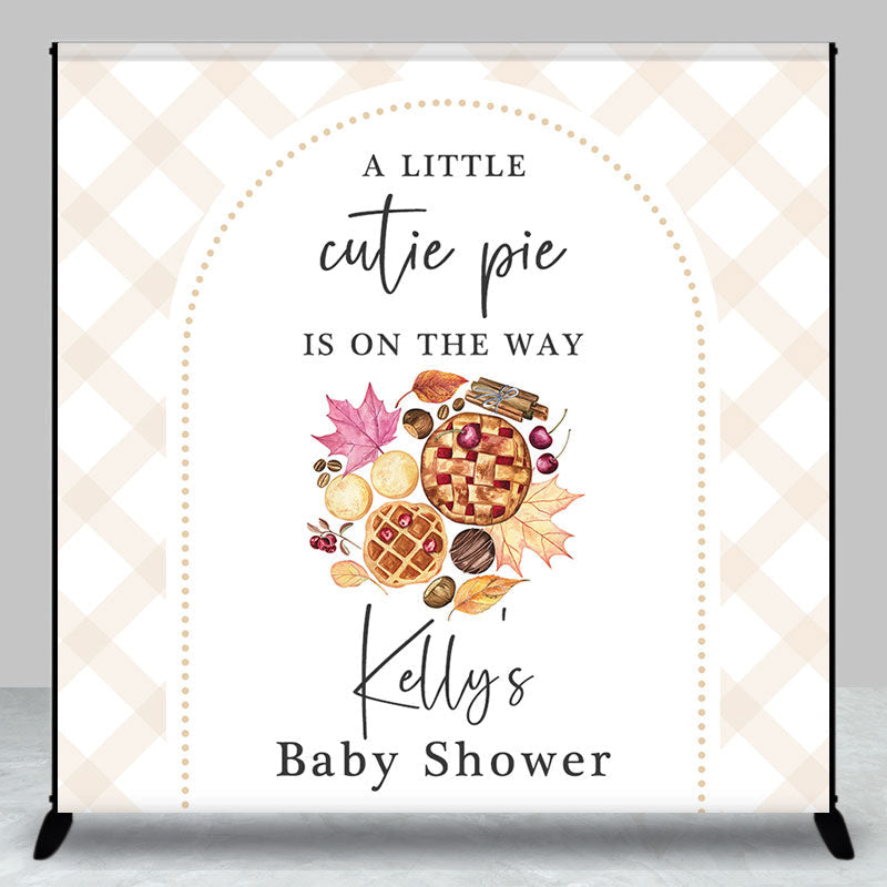 Aperturee - Aperturee Little Cutie Pie Custom Name Baby Shower Backdrop