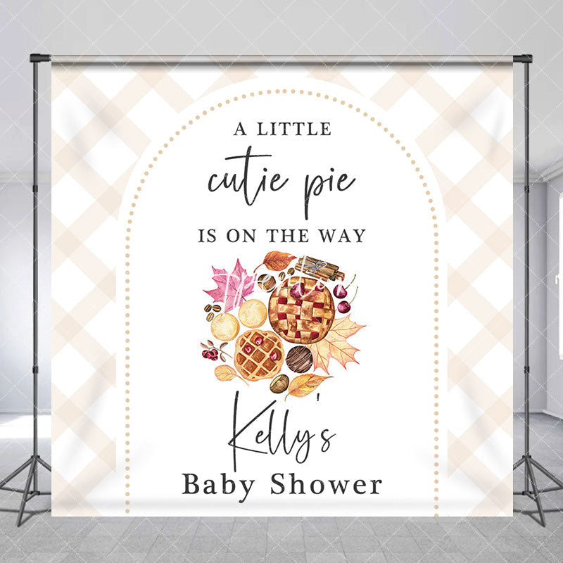 Aperturee - Aperturee Little Cutie Pie Custom Name Baby Shower Backdrop