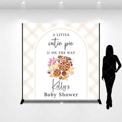 Aperturee - Aperturee Little Cutie Pie Custom Name Baby Shower Backdrop