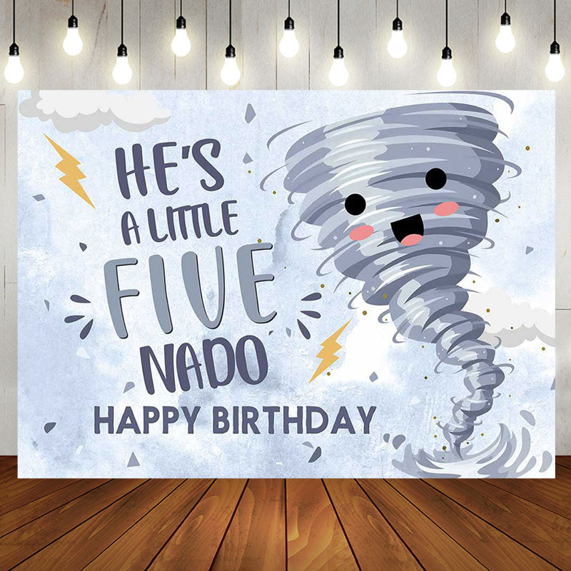 Aperturee - Aperturee Little Five Nado Typhoon Day Happy Birthday Backdrop