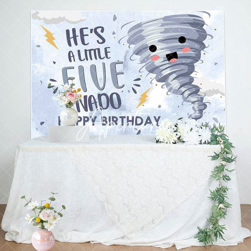 Aperturee - Aperturee Little Five Nado Typhoon Day Happy Birthday Backdrop