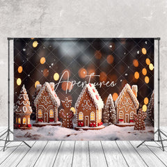 Aperturee - Aperturee Little Gingerbread House Bokeh Christmas Backdrop