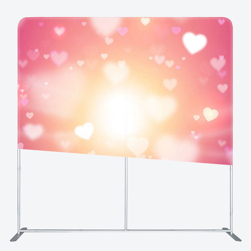 Aperturee - Aperturee Little Heart Pink Warm Fabric Valentines Day Backdrop