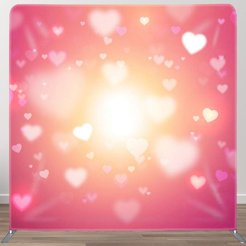 Aperturee - Aperturee Little Heart Pink Warm Fabric Valentines Day Backdrop