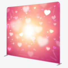 Aperturee - Aperturee Little Heart Pink Warm Fabric Valentines Day Backdrop