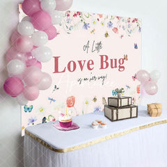 Aperturee - Aperturee Little Love Bug Spring Wildflower Baby Shower Backdrop