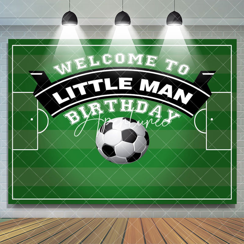 Aperturee - Aperturee Little Man Football Themed Birthday Party Backdrop