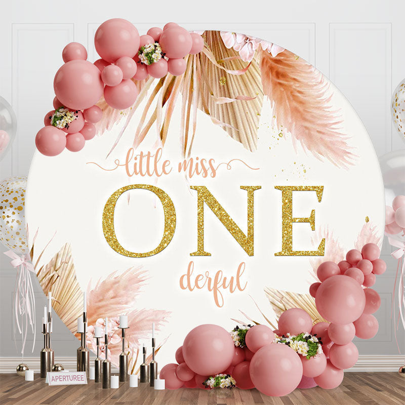 Aperturee - Aperturee Little Miss Onederful Boho Round Birthday Backdrop