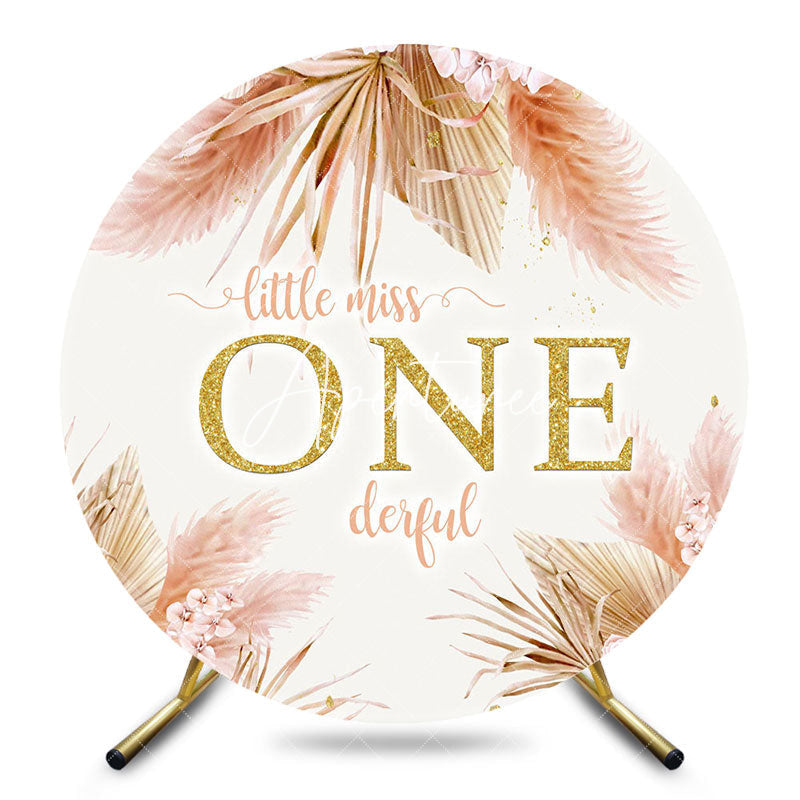 Aperturee - Aperturee Little Miss Onederful Boho Round Birthday Backdrop