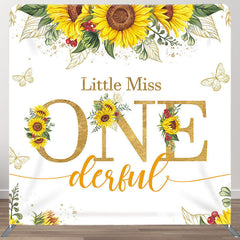 Aperturee - Aperturee Little Miss Onederful Fabric Backdrop Cover for Birthday