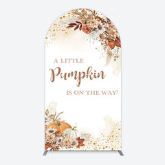 Aperturee - Aperturee Little Pumpkin Boho Floral Baby Shower Arch Backdrop