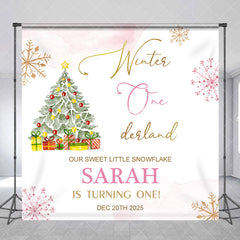 Aperturee - Aperturee Little Snowflake Christmas Custom Birthday Backdrop